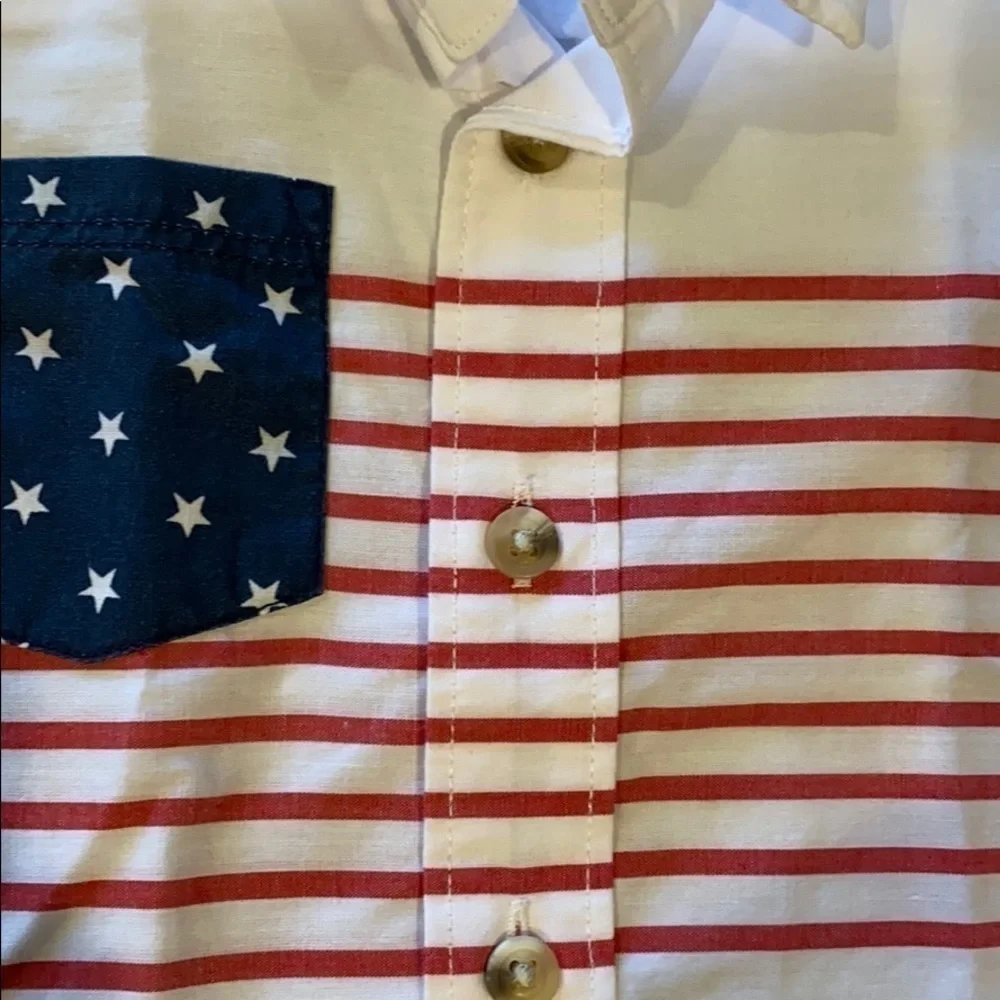 Patriotic button down collared shirt